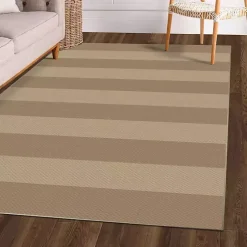 Anika Natural Striped Washable Area Rug, 5x7