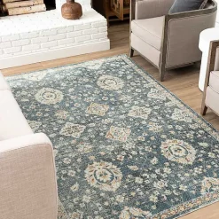 Anthracite Granary Floral Area Rug, 8x10