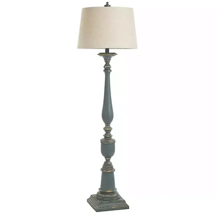 Antique Blue Bourgault Floor Lamp