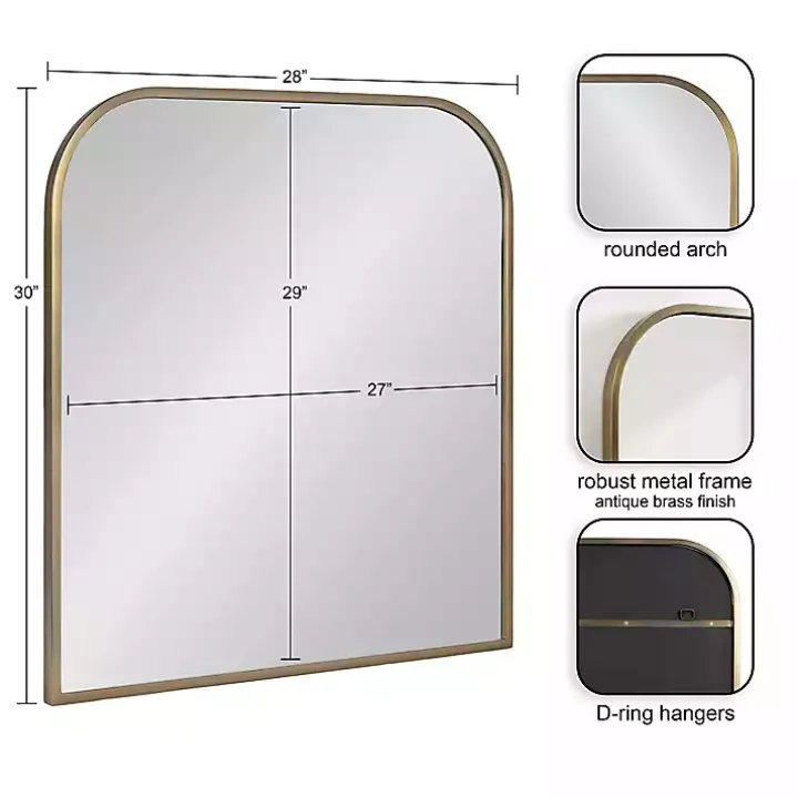 Antique Brass Wide Arch Wall Mirror