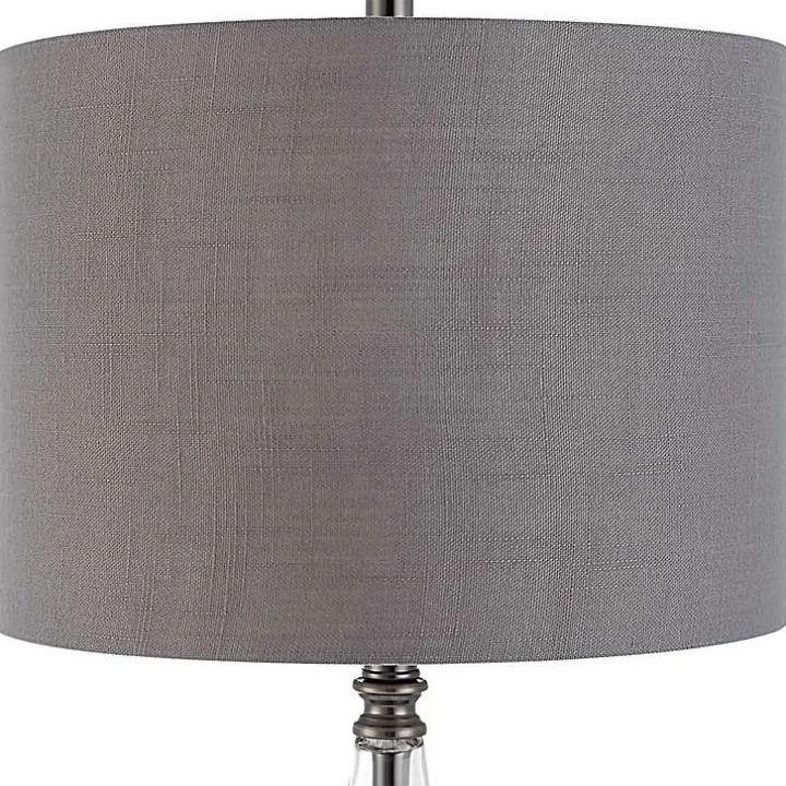Antique Dark Nickel Cone Base Table Lamp