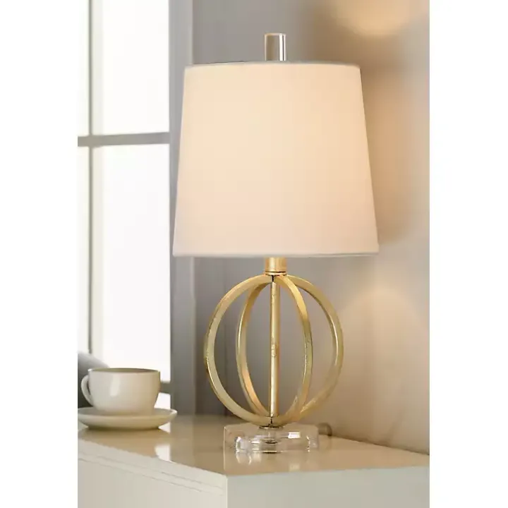 Antique Gold Table Lamp with Steel Base