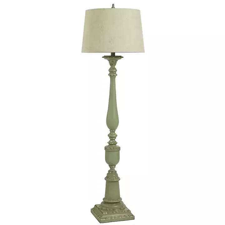 Antique Green Bourgault Floor Lamp