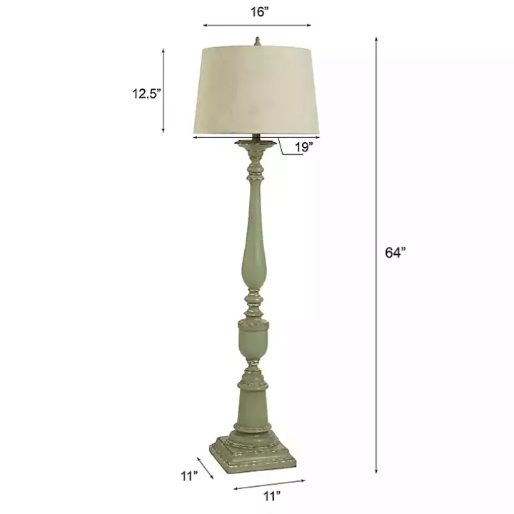 Antique Green Bourgault Floor Lamp