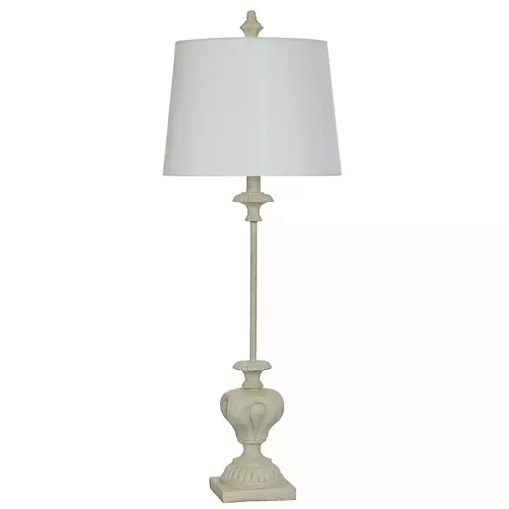 Antique Ivory Cast Buffet Lamp