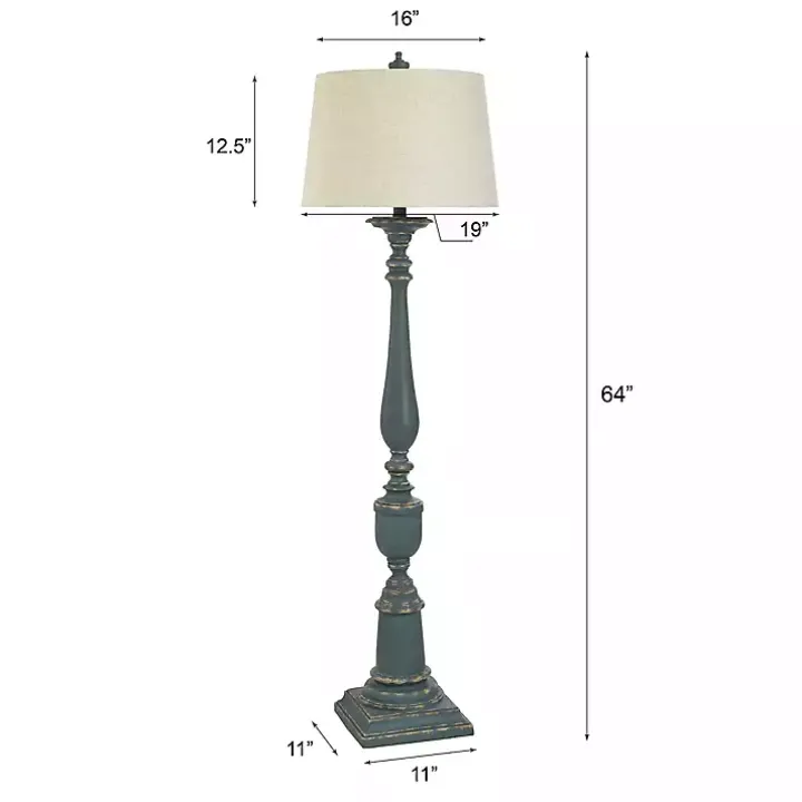 Antique Navy Bourgault Floor Lamp