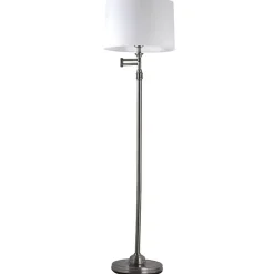 Antique Pewter Swing Arm Floor Lamp