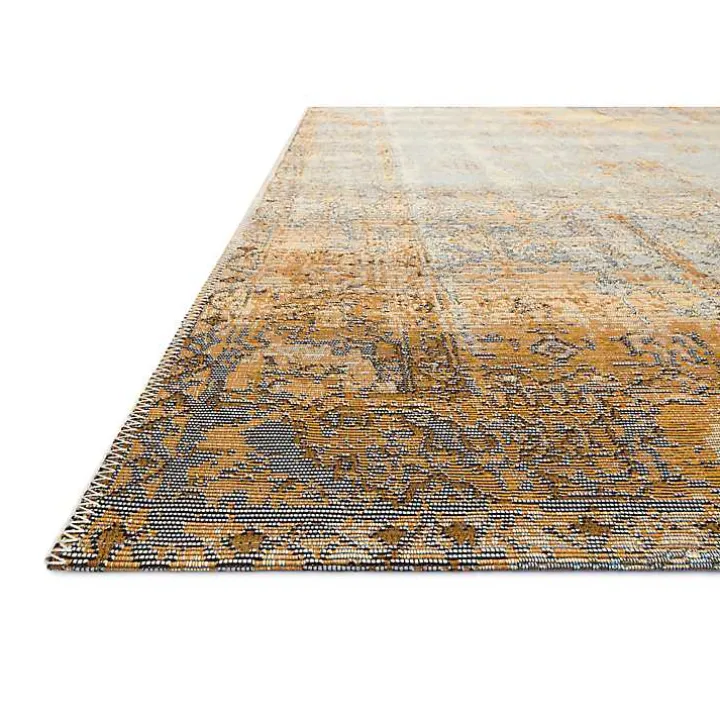 Antiqued Ivory Copper Outdoor Area Rug, 7x11