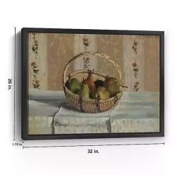 Apples and Pears in a Round Basket Framed Print