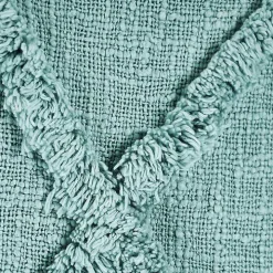 Aqua Fringe Diamond Lumbar Pillow