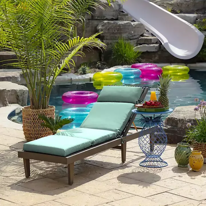 Aqua Leala Texture Outdoor Chaise Cushion