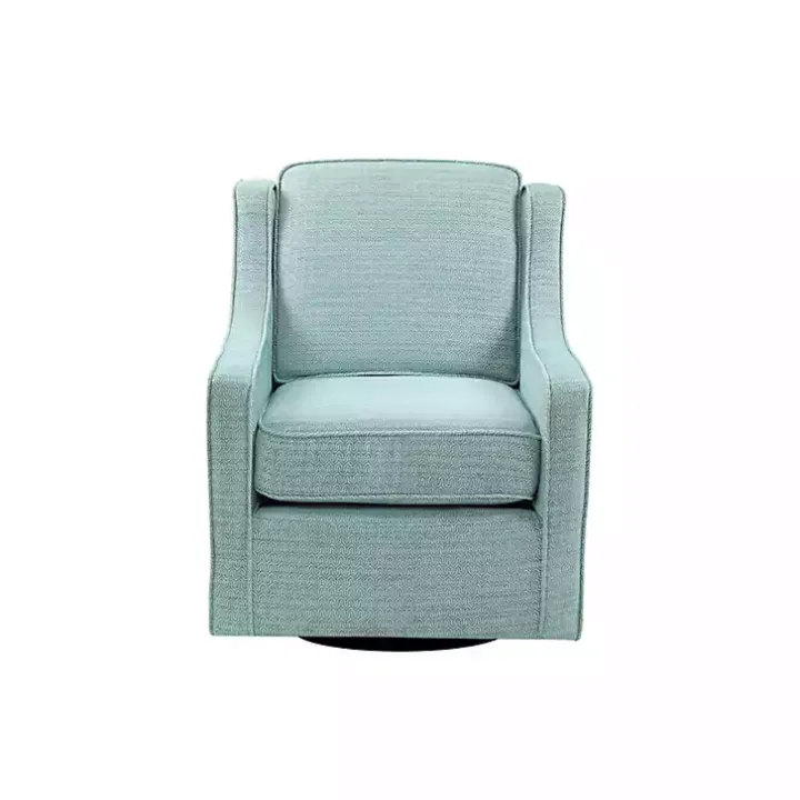 Aqua Upholstered Swivel Accent Chair