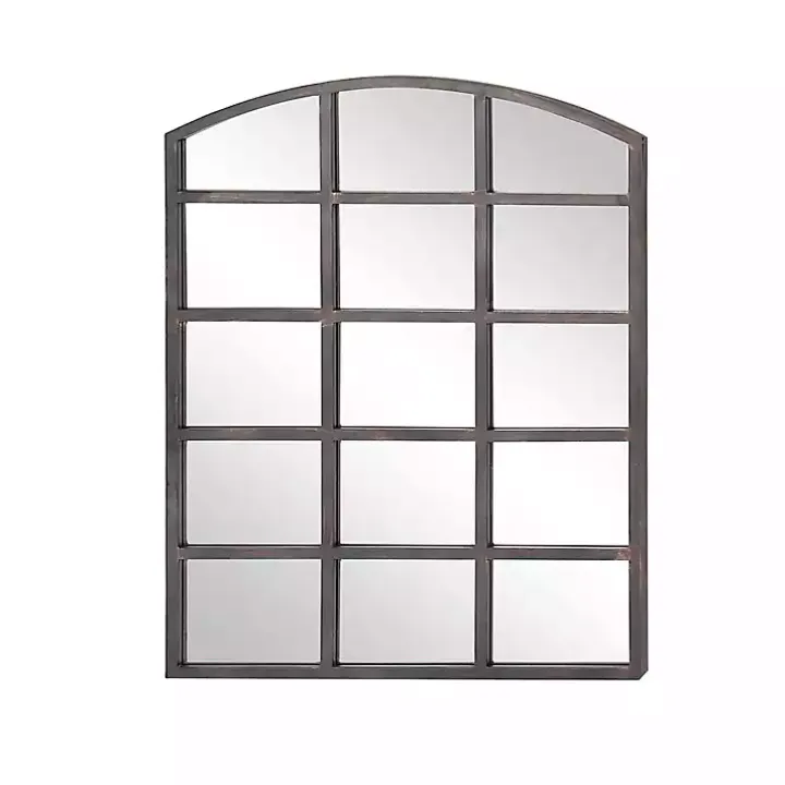 Arched Windowpane Wall Mirror