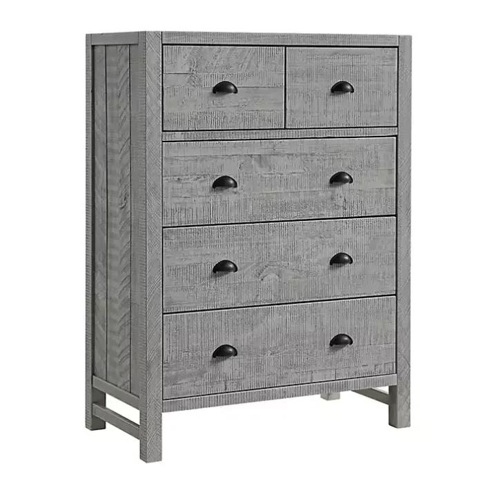 Arden Gray Wood 5-Drawer Chest