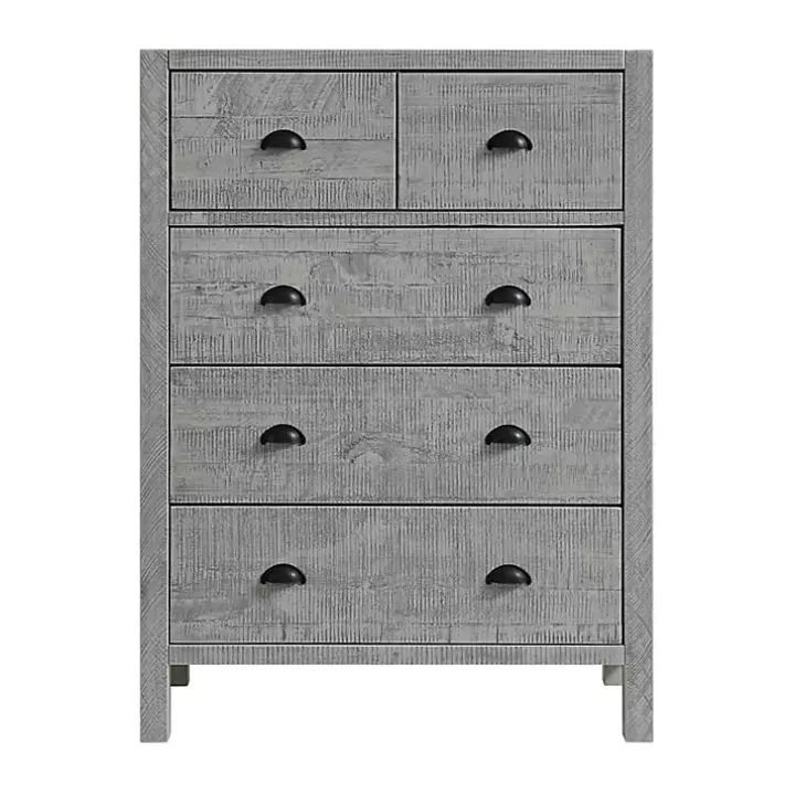 Arden Gray Wood 5-Drawer Chest