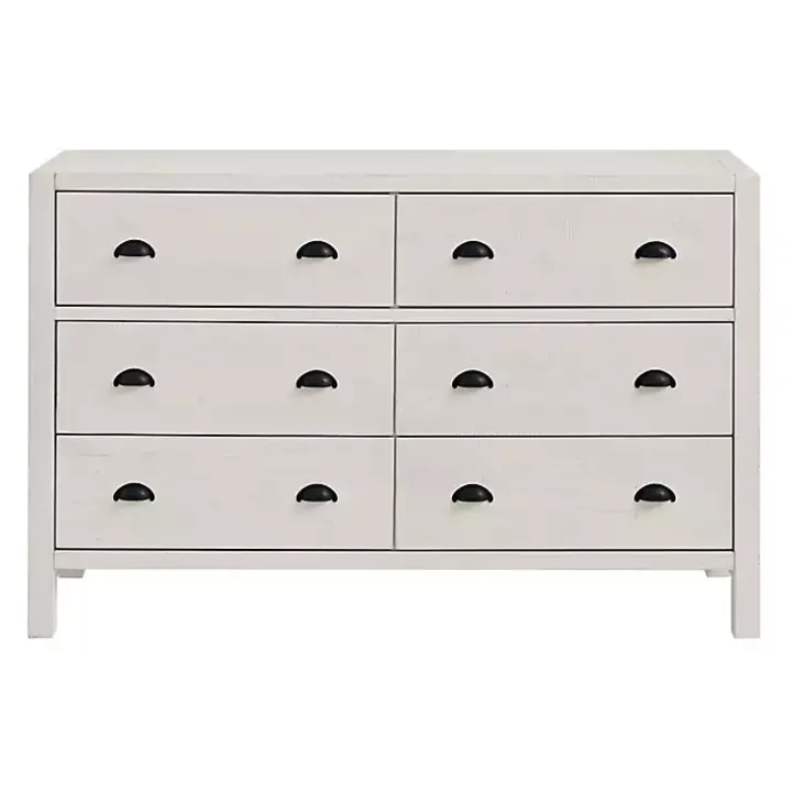 Arden White Wood 6-Drawer Dresser