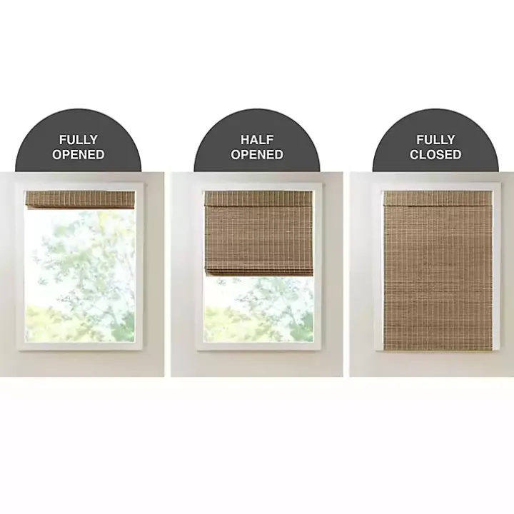 Ash Bamboo Light Filtering Roman Shade, 29 in.