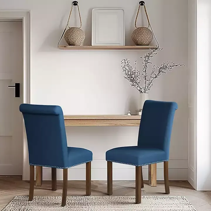 Aubrey Navy Upholstered 2-pc. Dining Chair Set