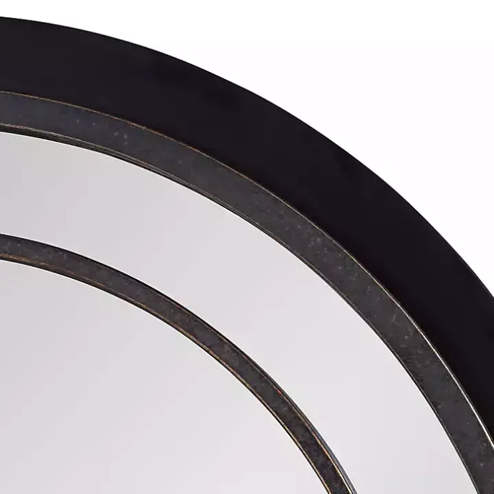 Audubon Black Wood Arch Wall Mirror, 24x36 in.