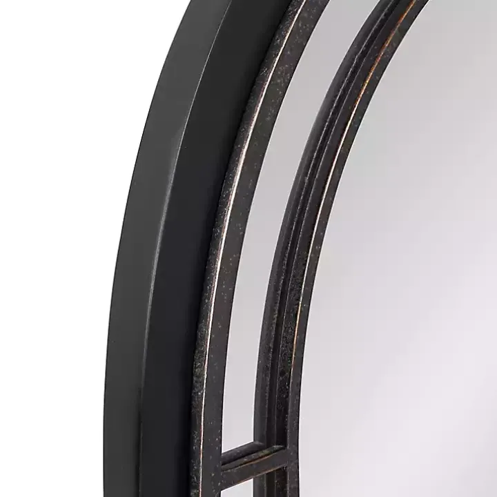 Audubon Black Wood Arch Wall Mirror, 24x36 in.