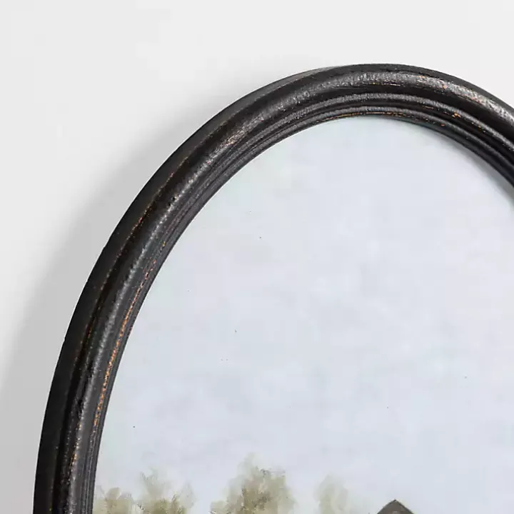Barn Landscape Oval Framed Art Print