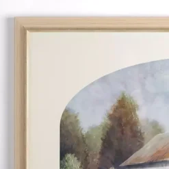 Barn with Arched Mat Framed Art Print