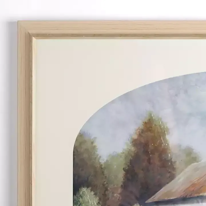 Barn with Arched Mat Framed Art Print
