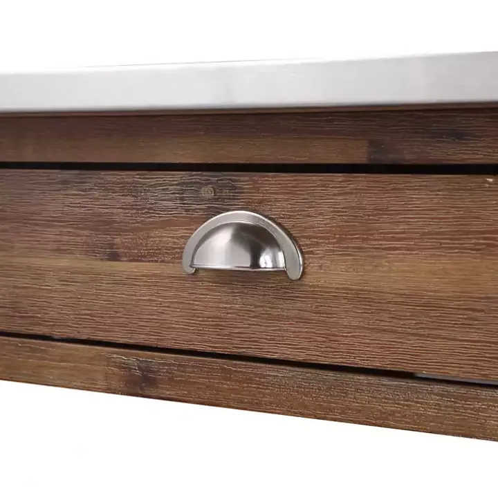 Barnwood Sonoma Stainless Steel Top Kitchen Cart