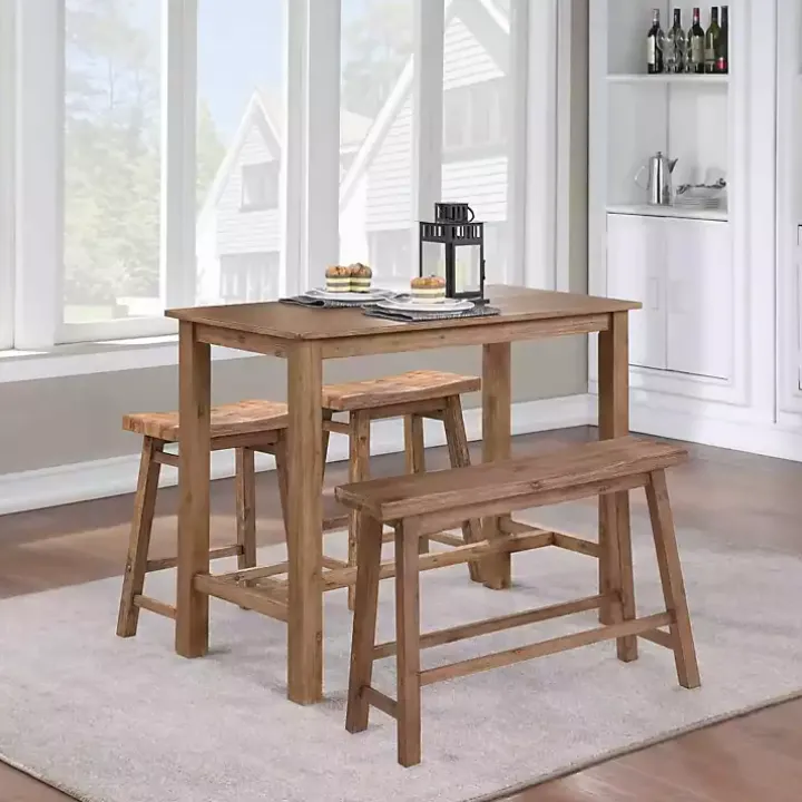 Barnwood Wire Brush Sonoma Counter Bench