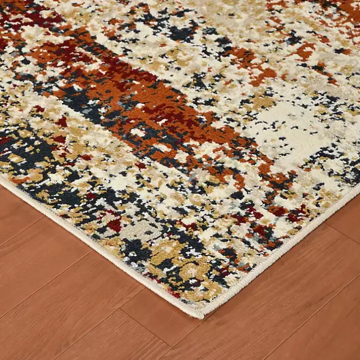 Bastia Ivory Orange Area Rug, 7x9