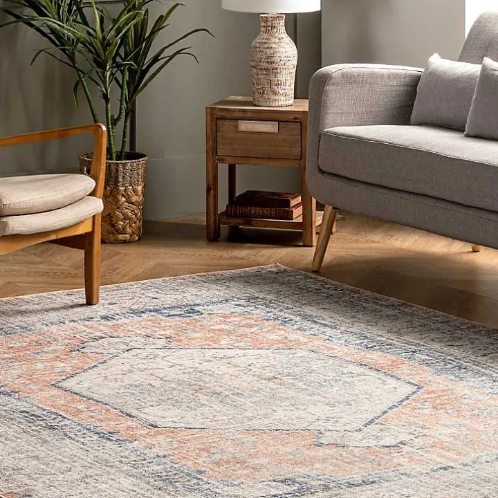 Bea Distressed Vintage Washable Area Rug, 5x8