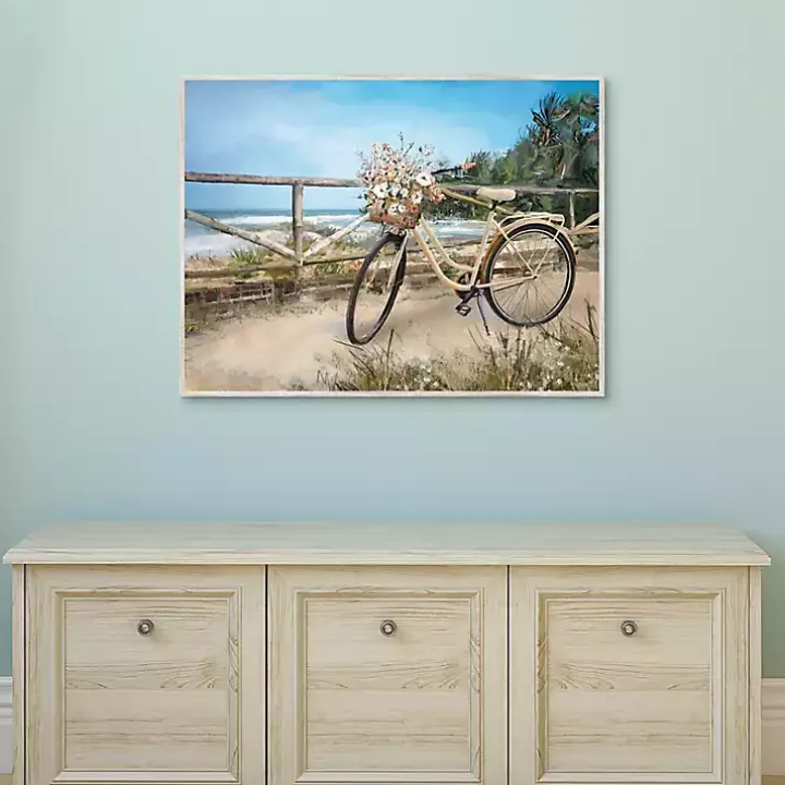 Beachside Ride Framed Canvas Art Print