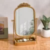 Beaded Bordeaux Tray Base Tabletop Mirror