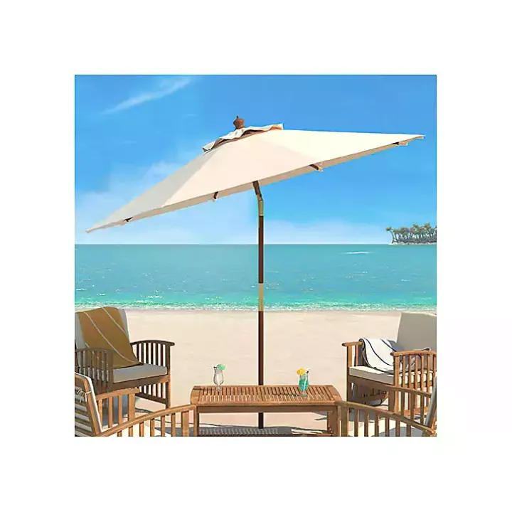 Beige 9 ft. Eucalyptus Outdoor Umbrella