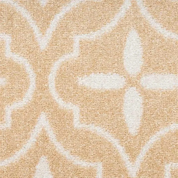 Beige & Ivory Quatrefoil Indoor/Outdoor Rug, 4x6