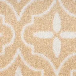Beige & Ivory Quatrefoil Indoor/Outdoor Rug, 8x10