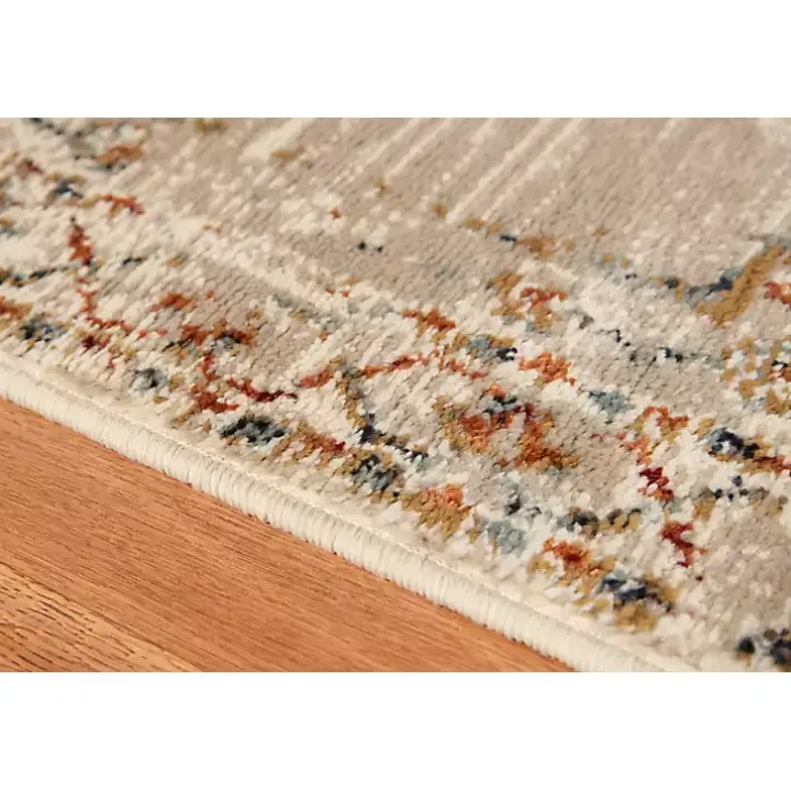 Beige and Gold Medallion Area Rug, 7x9