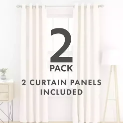 Beige Blackout Curtains, 84 in.