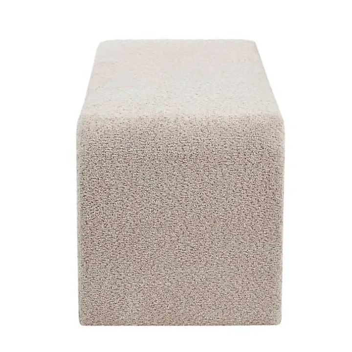 Beige Boucle Waterfall Bench, 52 in.