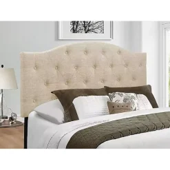Beige Bryne Button Tufted Full/Queen Headboard