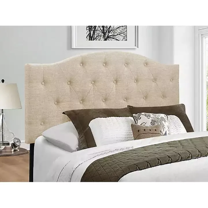 Beige Bryne Button Tufted Full/Queen Headboard