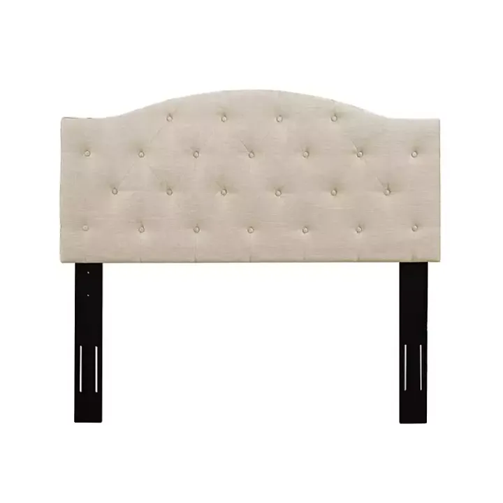 Beige Bryne Button Tufted Full/Queen Headboard