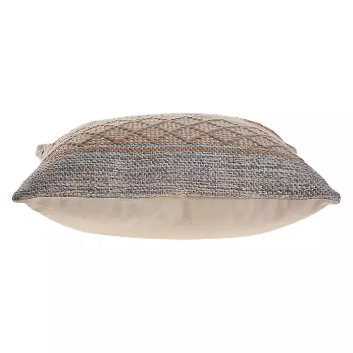 Beige Criss Cross Accent Pillow