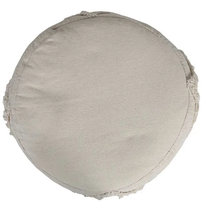 Beige Diamond Tufted Pouf
