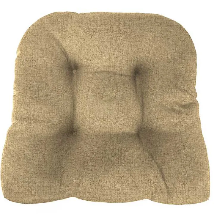 Beige French Edge 3-pc. Outdoor Wicker Cushion Set