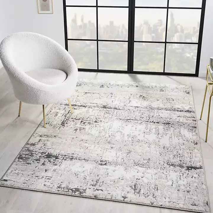 Beige Gray Indoor Area Rug, 7x9