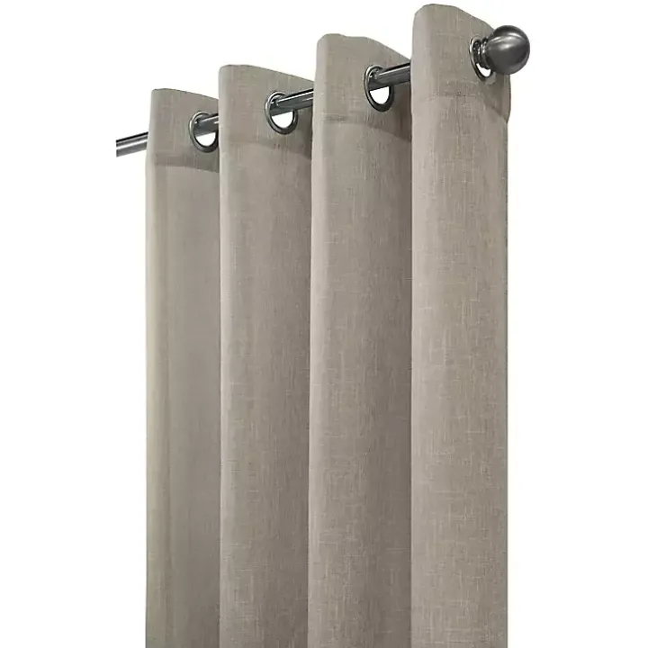 Beige Linen Light Filtering Curtain Panel, 108 in.