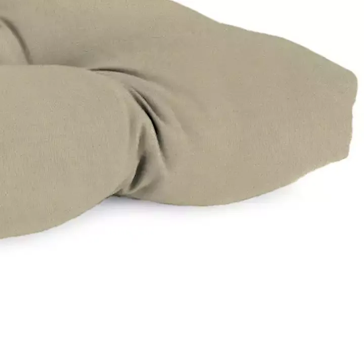 Beige Tufted Canvas Outdoor Bench Cushion