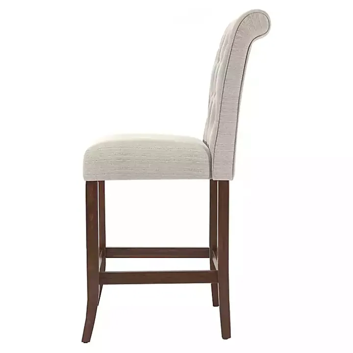 Beige Tufted Landon Counter Stools, Set of 2