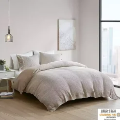 Beige Waffle Weave 3-pc. Queen Duvet Cover Set